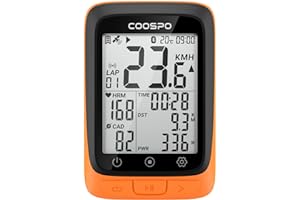 COOSPO BC107 Bezprzewodowy miernik rowerowy, automatyczny czas akwizycji sygnału, wodoodporny IP67 | Bluetooth Ant+| 2,4 cala automatyczne podświetlenie pasuje do wszystkich rowerów, pomarańczowy