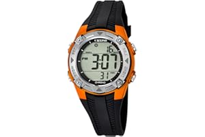 CALYPSO Reloj Modelo K5685/7 de la colección Digital Crush, Caja de 36,6 mm Naranja con Correa de plástico Negro para niño