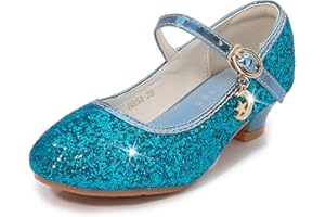 Hixingo Prinzessin Schuhe Mädchen Verkleidung 25-34, Bunt Glänzende Mary Jane Sandalen Prinzessin Hochzeit Party Schuhe Pumps für Kinder Bühnenoutfits & Festliche Anlässe
