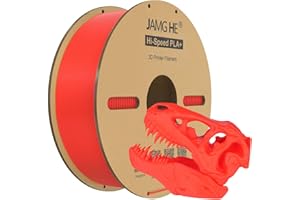 JAMG HE Filament High Speed PLA+, 1,75 mm, 1 kg, Hi-Speed PLA+ filament do drukarki 3D ± 0,01 wymiarowa dokładność druku 3D, do większości drukarek FDM 3D (1 kg, czerwony)