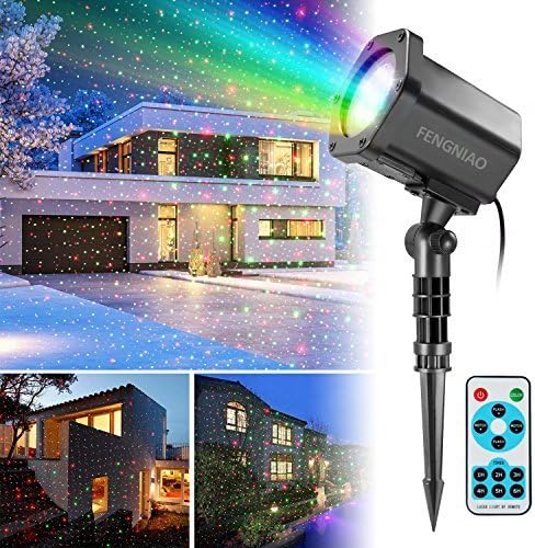 Christmas Projector Light,fengniao LED Projection Lamp Outdoor Remote Control for Christmas Decoration LED Mood Lighting, Dynamic Christmas Star Light
