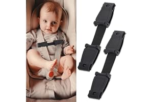 MCSQK 2 pcs Fibbia di Sicurezza Bambino, Chest Clip, Dispositivo di Sicurezza, Clip Bambino Cintura di Sicurezza Auto, Fibbia Gancio Cintura Seggiolino Auto Bambino per Passeggino Infantile （Nero）