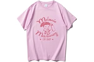 XIAKILA Maglietta A Maniche Corte Melanie Martinez con Stampa di Cartoni Animati Felpa Casual in Cotone, Maglietta Girocollo alla Moda per Bambini Manica Corta Sportiva Casual Unisex