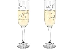 Always Looking Good Lot de 2 flûtes à champagne gravées 40ème anniversaire de mariage (ALG)