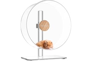 BUCATSTATE Roue pour Hamster Silencieuse 32cm, Roue d'exercice à Double Roulement pour Hamster Syrien/Nain, Gerbilles, Souris et Autres Petits Animaux(Transparent)