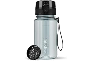 720°DGREE Butelka do picia 350ml, 500ml, 650ml, 1l, 1.5litr, 2l "uberBottle" softTouch +Sitko - Bez BPA - Butelka na wodę na uczelnię, pracę, fitness, rower, na zewnątrz - Butelka sportowa z Tritan