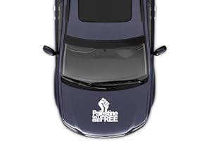 STICKERDEEN Palestine Will be Free – Freedom – Car Bumper/Bonnet/Window Vinyl Decal Sticker (White, Large - 55x59CM)