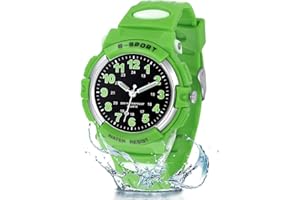 GUUMUXIN Reloj Analógico para Niños,Niña,3ATM Resistente al Agua, Fácil de Leer,Reloj de Enseñanza,Reloj de Pulsera de Banda Suave para Chico Chica