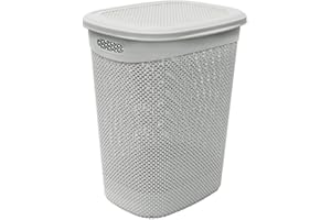JVL 13-380IG Droplette Design Plastic Laundry Basket, 52 Litre, 57 x 45 x 38 cm Approx, Grey, One Size