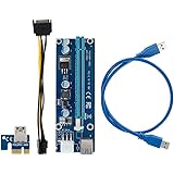 N/U PCI-E 1x to 16x Power, 6 Pin PCI-E, USB3.0 Port Extender Riser Adapter with USB Extension Cable GPU Graphic Card Crypto C