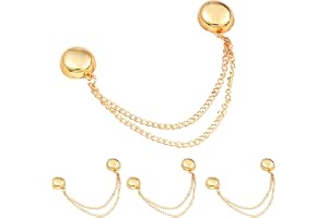 Magnetisk kedjeklämma, magnetiska klädklämmor - 4 delar Kläder Cinch Clips | Magnetic Shirt Accessoarer - Elegant magnetisk sjalklämmor Klädmagneter med kedja för kvinnor män