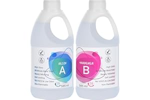 Shiiyyu 1170ml Epoxy Resin -Crystal Clear Resin Kit for Jewellery Making, DIY Art &Craft, Coasters, Casting, Ornament, Mold, Low Odour, Non-Toxic, Self-Leveling Epoxy for Beginners