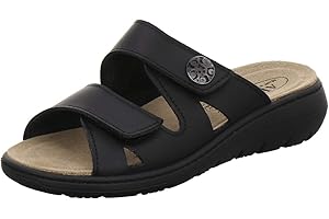 AFS-Schuhe 2808, komfortable Damen-Pantoletten aus Leder, praktische Arbeitsschuhe mit Wechselfußbett, Bequeme Hausschuhe