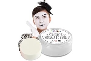 Festicy Premium Pittura per viso I 20g colori per il viso e corpo ed una spugna I face paint trucchi da viso per travestimenti, per Carnevale e Halloween, truccabimbi per bambini ed adulti (Bianco)