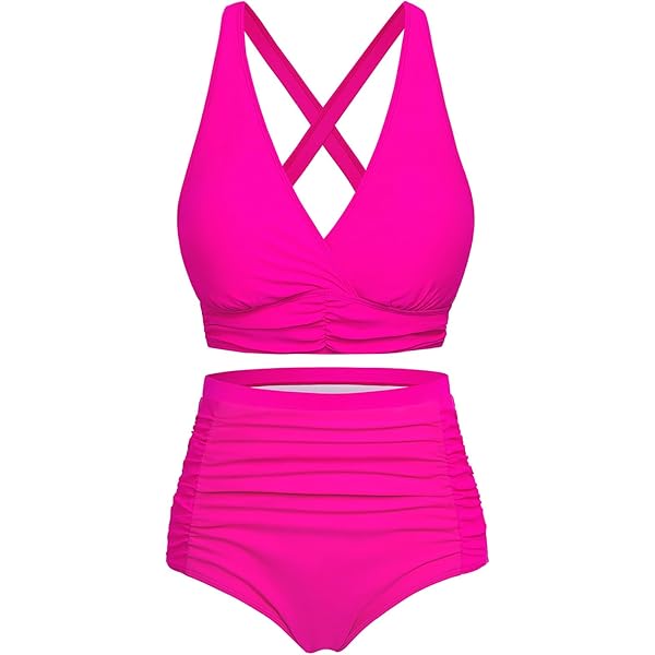SHEKINI Sportieve bikiniset voor dames, hoge taille, tweedelig badpak met rok, XL