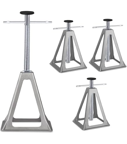 Set Di 4 Cavalletti Di Sostegno Per Camper E Auto - Regolabili, Portata 3600 Kg, Ideali Per Garage - Foto 3