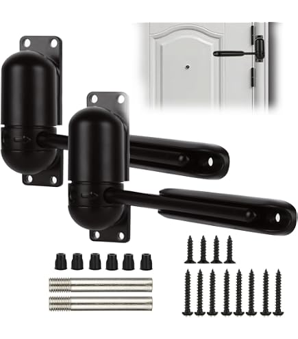Prime-Line KC17HD – Chiudiporta A Molla Di Sicurezza Per Porte Fino A 68 Kg, Montaggio Superficiale, Tensione Regolabile, Finitura Marrone, Senza Mani, Installazione Facile