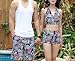 Produktbild homee Paare Badeanzug Rock Split Bikini Herren Strand Shorts,Blau,M