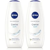 NIVEA Creme Soft Kremsi Dokunuş Banyo ve Duş Jeli 500 ml, Pro-Vitamin,Badem Yağı, Nemlendirme (2 paketi)