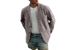 HESYSUAN Veste décontractée à boutonnage simple pour homme - Couleur unie - Veste de costume décontractée à revers - Blazer d'affaires pour hommes et jeunes