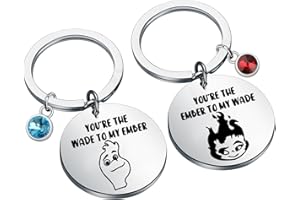 FAADBUK Ember and Wade Schlüsselanhänger mit Cartoon-Film-inspiriertem Paar, Aufschrift "You're the Ember to My Wade"