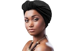 DRESHOW Women Turban Pre-Tied Twisted Braid Hair Cover Wrap Hat African Beanie Headwraps Chemo Cancer Cap