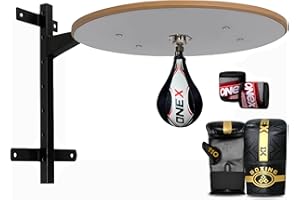 ONEX Adjustable Speed Ball Platform Set – Wall-Mounted Boxing Reflex Trainer with Speed Bag, Gloves & Sturdy Bracket | Improve Hand-Eye Coordination for Boxing, MMA
