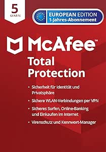 McAfee Total Protection 2022| 5 Geräte | 1 Jahr | Virenschutz ...