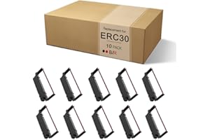OLDBRO ERC30 B/R Compatible Cash Register Ink Ribbon Replacement for Epson ERC-30 ERC 30 34 38 Used in Epson TMU-220B/TM-300B, SPR-270/SRP-275 (10)