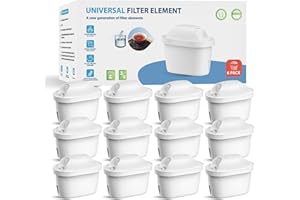 WaterJingYi Cartouche de Filtre à Eau, Remplacement pour Brita® Maxtra Pro® Maxtra+® Plus All-in-1,Compatible avec Brita® Marella® Carafe Filtrante, Réduit les impuretés (12)