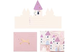 ‎LIBETUI Libetui Set 6 Einladungskarten Schloss Prinzessin Geburtstag Mädchen Kindergeburtstag Einladungen Mädchen Party Einladung Invitation