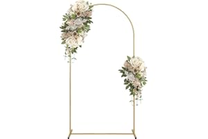 Duscdesp Arche de fond en métal doré de 2 m pour arche de mariage, arche de ballons, cadre d'arche de jardin pour mariage, fête d'anniversaire, décoration d'arche de fleurs