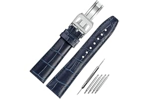 FOUUAAO Opaski do Zegarków do Paska IWC Skóry 20mm 21mm 22mm Wytłoczone Aligatory Zapięcie Zapasowe do Paska IWC Portugieser do IWC Portofino Pilot'Watch Strap Original