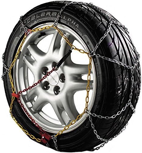 Auto Tecnik Pair of Corrosion Resistant Car Tyre KNS Snow Chains Anti Skid Easy to Fit Winter Grip 20Mn2 Steel, To Fit Car, SUV & Van Tyre Width 145 - 240mm, Rim Size 13 - 17 Inch Wheels (Model F)
