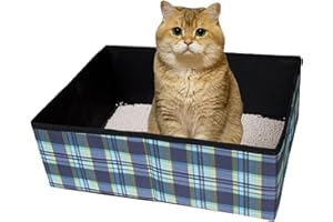 Flagest Lettiera per Gatti Pieghevole -Lettiera per Gatti Resistente e Facile da Trasportare per Gatti Animali di Piccola Taglia -Leggera Facile da Conservare e Pulire-Dimensioni da Piegata 39x29x14cm