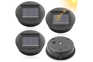 BNGXR Solarleuchten Ersatzteile, 4 Stück Solarleuchten Ersatz Top mit LED Leuchtmitteln Solarpanel Wasserdicht Solarleuchten Solarpanel Solar Lampe für Outdoor Hängelaternen DIY