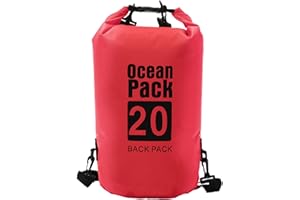 ACXILEXY Bolsa Estanca, 20 L Bolsa Estanca con Correa de Hombro Ajustable, Bolsa Seca Impermeable Flotante, Mochila Impermeable para Deportes al Aire, Playa, Natación, Surf, Canotaje, Kayak