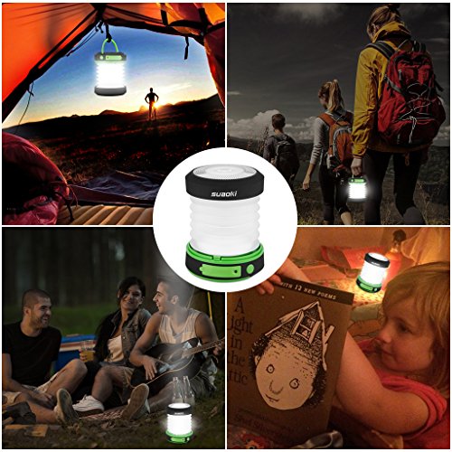 Suaoki LED Laterne Taschenlampe, LED Faltbare Camping Lampe Leuchte mit Handkurbel Wiederaufladbare System und Haken zum Hängen, eignet für Camping, Outdoor, Wandern, Angeln, Abenteuer, Campinglampe, Ausfälle [Energieklasse A+] - 7