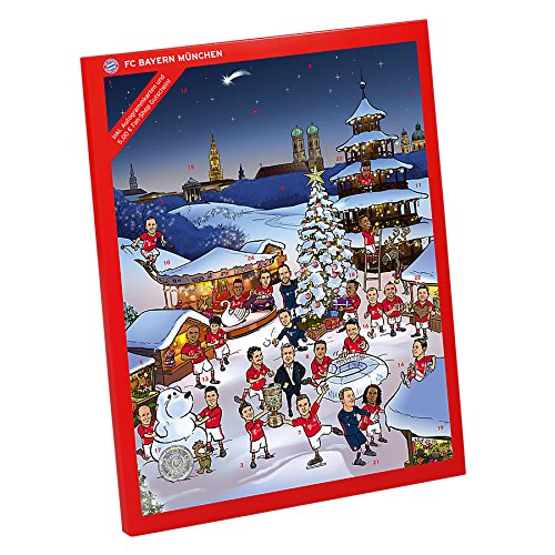 FC bayern münchen autogrammkarten 2015 avec calendrier de l'avent rempli de chocolat et de lait entier