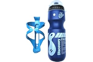 Enjoyaa Botella de Agua para Bicicleta,Jaula para Botella de Agua de Ciclismo,Soporte para Botella de Agua de Bicicleta con Botella de Agua de 750 ml para Bicicletas de Montaña de Carretera (Azul)