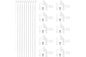 QUARKZMAN 10pz Acciaio Inossidabile 304 1,2x260mm Parti delle Aste di Spinta Z, 10pz Corno di Controllo in Nylon per Modelli RC Fai Da Te Auto Barca Aereo Elicottero, Argento