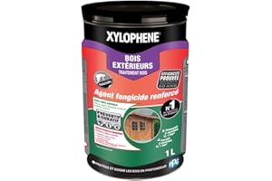 XYLOPHENE - Traitement Bois Extérieurs - Anti Insectes et Anti Termites - Spécial Bois Très Exposés Extérieur - Pour Bardage, Abris, Volets, Palissades - Formule Renforcée en Fongicide - 1L - Incolore
