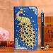 Produktbild Locaa(TM) For ZTE Nubia Z9 Max 5.5 inch 3D Bling Pfau Leder + Gift Schale Fall einfach Hochwertige Abdeckung Bumper Schutzhülle Scratch Stoßstange Hülle Shell Cute Case Cover - [Pfau Serie 2] Blau - Schwarzes Pfau