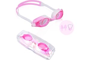 BDAO GIFT Kids Swimming Goggles, Anti-fog, Waterproof, NO Leaking and UV Resist, Quick-Adjustable Silicone Strap Goggles for Teens Child Boys Girls 3-15 years old.(With Nasal Plug + Ear Plug)