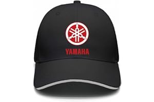 FUWIND Jahrgang Baseball Kappe Unisex verstellbare Yamaha Motorrad Logo Baseball Caps Peaked Sandwich Hat Sports Outdoors Snapback Black Cap Geburtstag Geschenk