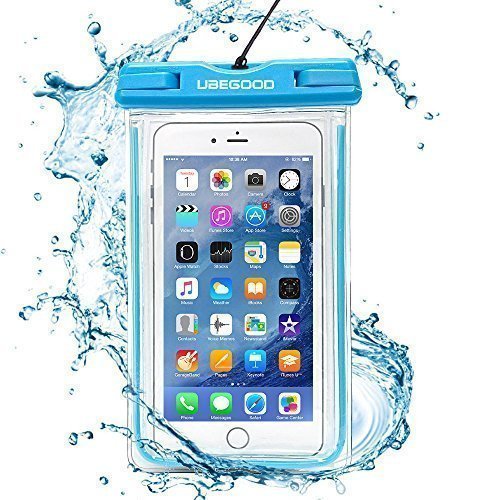 Preisvergleich Produktbild Wasserdichte Hülle , Ubegood Wasserdichte Handyhülle Wasserfeste Tasche, Staubdichte, Schneeschutzanlage Tasche für iPhone 6s / 6 / 6s plus / 5s, Samsung Galaxy S6 / S5, Smartphone unter 6 Zoll (Blau)