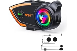 Khptop Interfono Moto Casco Moto Bluetooth Headset 800metri 2 Piloti Casco Bluetooth Intercom Headset 1000mAh