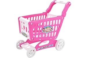 LUVDECO Mini carrello della spesa per bambini, Carrello della spesa giocattolo, Giocattolo di montaggio del carrello della spesa del supermercato, Gioco di ruolo giocattolo educativo regalo per bambini (Rosa)