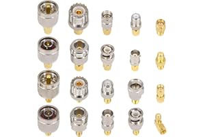 YILIANDUO Conector SMA Adaptador Coaxial Kits SMA Macho Hembra a SMA Macho Hembra/UHF PL259 Macho Hembra/BNC Macho Hembra/N Macho Hembra/F Macho Hembra Conector de Extensión Niquelado Chapado en Oro