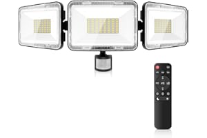 MEIKEE 70W Security Lights Outdoor Motion Sensor 6580LM 6500K Daylight White PIR Floodlights Outdoor 4 Modes Timing with Remote Control IP66 Waterproof 180° Adjustable for Garden Garage Doorways